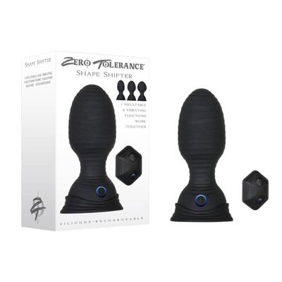 Foto 1 do produto Plug Anal Inflável com Controle Remoto sem Fio, 7 Modos de Vibração e Inflação - Zero Tolerance Shape Shifter - 8 x 4,1 cm