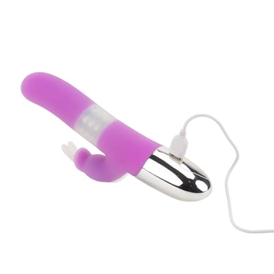 Vibrador Rabbit com Estimulador de Clitóris, 7 Modos de Vibração, Esferas Internas Rotativas e Aquecimento - Yaffa | 10,5 x 3,4 cm