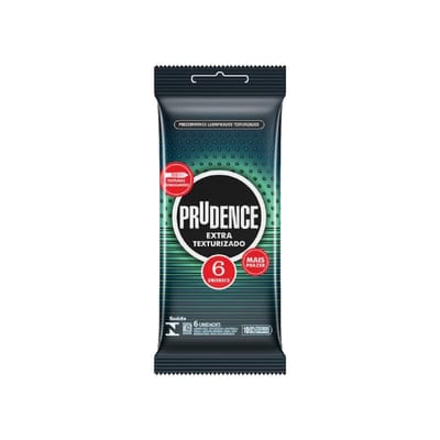 Preservativo com Texturas Estimulantes - 52 mm - Prudence Extra Texturizado | 6 Unidades