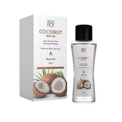 Óleo Térmico Beijável Para Massagem com Sabor De Coco - Sex Hot Coconut Sexy Oil | 30ml