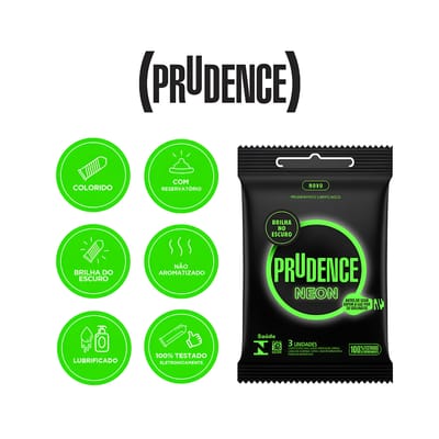 Preservativo Fosforescente que Brilha no Escuro - Prudence Neon | 3 Unidades