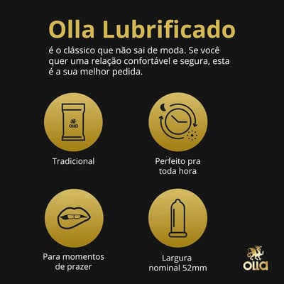Preservativo Lubrificado - 52 mm - Olla | 6 Unidades