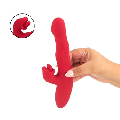 Vibrador Estimulador de Ponto G e Clitóris em Silicone com 9 Modos de Vibrações e Movimentos, Recarregável - Yaffa | 14 x 3,1 cm