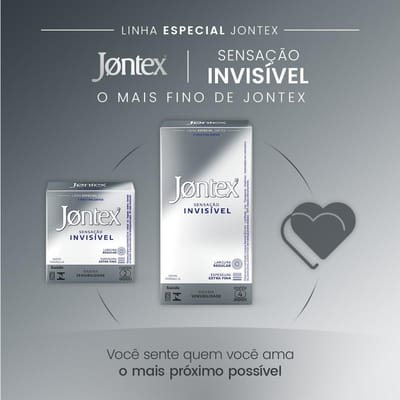 Preservativo Ultra Fino para uma Sensibilidade Maior - 52 mm - Jontex Sensação Invisível | 4 Unidades