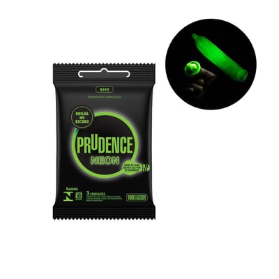 Preservativo Fosforescente que Brilha no Escuro - Prudence Neon | 3 Unidades
