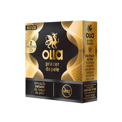 Preservativo Com Sensação Natural da Pele e Sem Látex - 52 mm - Olla Prazer da Pele | 2 Unidades