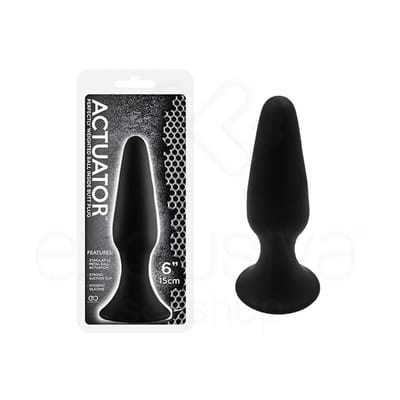 Plug Anal em Silicone com Ventosa e Bola de Metal Interna - Actuator | 12 x 3,9 cm