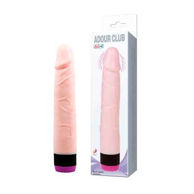 Prótese com Glande Definida, Veias e Vibração Multivelocidade - Adour Club | 19,2 x 3,3 cm
