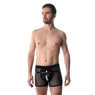 Cueca Boxer Raj em Tule e Abertura Frontal - Amor e Sedução | Disponível em 3 Cores e 4 Tamanhos