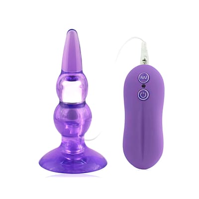 Plug Anal Escalonado com 10 Níveis de Vibração e Ventosa - Aphrodisia Bulbs Probe | 10 x 3,3 cm | Disponível em 2 Cores