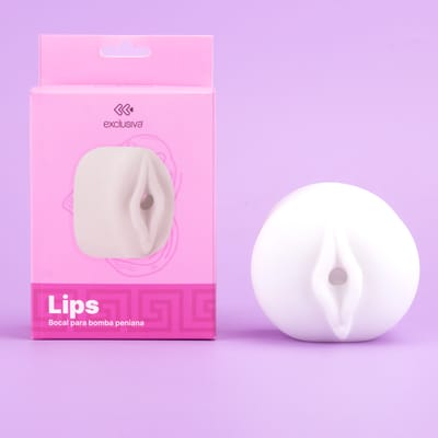 Anel para Bomba Peniana em TPE no Formato de Vagina - Exclusiva Lips | 7,4 x 2,2 cm