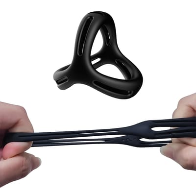 Anel Peniano Duplo em Silicone com Detalhes Vazados - Cock Ring Stay Hard | 5,2 x 3,3 cm