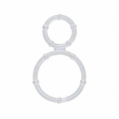 Anel Peniano Duplo em Silicone Flexível com Nódulos Massageadores - La Pimienta