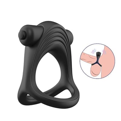 Anel Peniano Duplo com Vibrador Rap em Silicone - Sexy Import