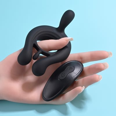 Anel Peniano Luxuoso com Estimulador de Clitóris, 9 Modos de Vibração, Controle Remoto sem Fio e Recarregável - Evolved Playboy Pleasure Triple Play