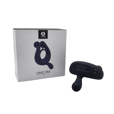 Anel Peniano Recarregável em Silicone com 9 Modos de Vibração, Estimuladores de Clintoniano e Texturas Massageadoras - S-Hande Unicom | 7 x 6,5 cm