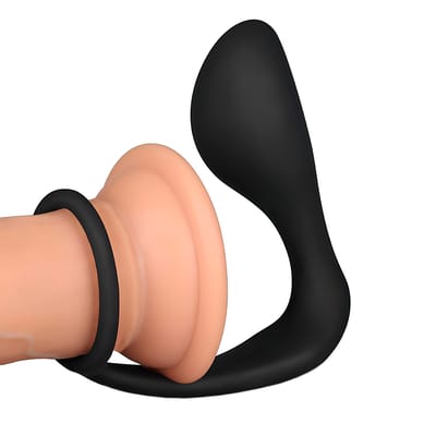 Plug Anal com Anel Peniano Duplo em Silicone - NV TOYS | 8,1 x 2,9 cm