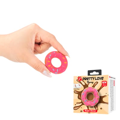 Anel Peniano em Silicone com Formato de Donut - Pretty Love Berry | 4,4 x 2 cm