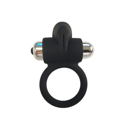 Anel Peniano em Silicone Resistente com Estimulador de Coelho e Bullet com 1 Vibração - You Vibe | 7,6 x 5,9 cm