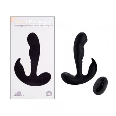 Estimulador de Próstata e Períneo com 10 Modos de Vibração, Esfera Estimuladora e Controle Remoto sem Fio  - Aphrodisia Anal Pleasure Vibrating Prostate - 11 x 2,9 cm