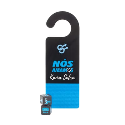 Aviso de Porta e Par de Dados "Nós Amamos Kama Sutra" Gay - Diversão ao Cubo