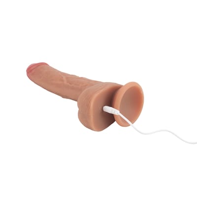 Prótese Peniana Realística com 10 Vibrações e Rotações, Controle Remoto sem Fio e Recarregável - Yaffa | 16 x 3,6 cm
