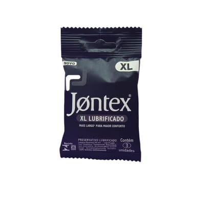 Preservativo Lubrificado Mais Largo - Jontex XL Lubrificado | 3 unidades