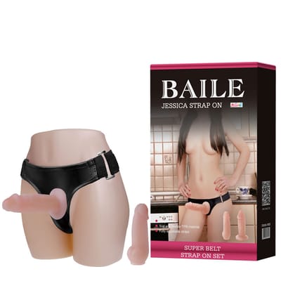 Cinta Peniana Ajustável com 2 Próteses em Formato de Pênis - Baile Jessica Strap On
