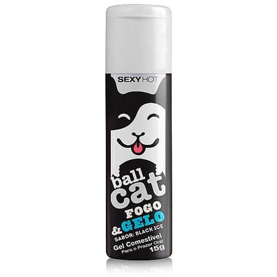Gel Comestível para Sexo Oral que Esquenta e Esfria - Ball Cat Fogo e Gelo | 15 g | Disponível em 3 Sabores