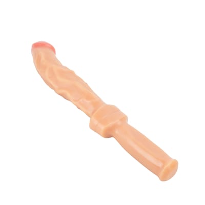 Prótese Peniana Realística em PVC no Formato de Facão com Cabo - Adão & Eva Big Erotic Toys Patric | 21,7 x 4,5 cm