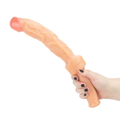 Prótese Peniana Realística em PVC no Formato de Facão com Cabo - Adão & Eva Big Erotic Toys Patric | 21,7 x 4,5 cm