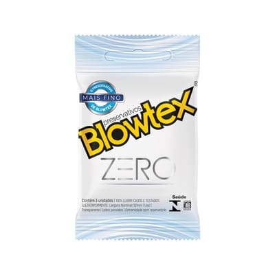 Preservativo com Parede mais Fina Proporcionando mais Prazer e Sensibilidade - Blowtex Zero | 3 Unidades