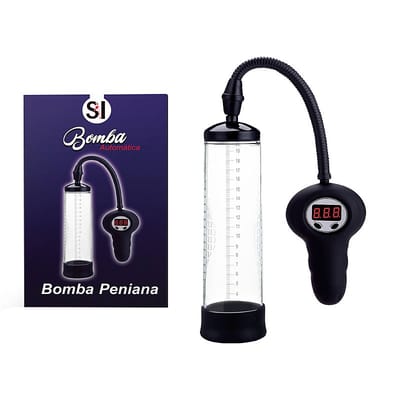 Bomba Peniana Elétrica com 3 Modos de Sucção e Anel em Silicone - SI Bomba Peniana Sexy | 21,5 x 6 cm