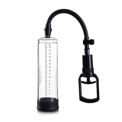 Bomba Peniana Manual com Manopla e Tubo com Graduação e Bocal em Silicone - Pênis Pump | 22 x 6,2 cm