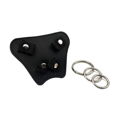 Cinta Peniana em Couro Sintético e Nylon com 3 Argolas em Metal para Regulagem - Brasil Fetiche | Tamanho Único