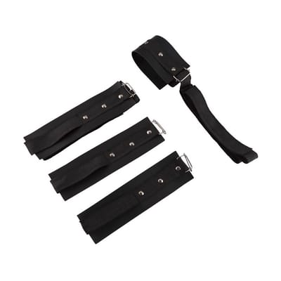 Kit Bondage com 4 Amarras em Couro Sintético e Nylon - Brasil Fetiche | Disponível em 4 Cores