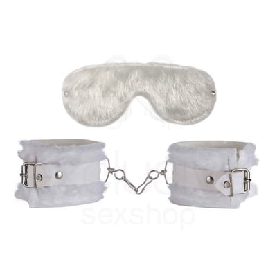 Kit Sadomasoquismo com Algema e Venda em Pelúcia - Brasil Fetiche | Disponível em 8 Cores