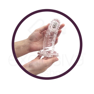 Brave Man - Capa Peniana em Silicone com Cápsula Vibratória e Vibração Única - 13,5 x 3,5 cm