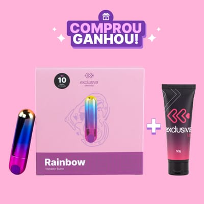Bullet em ABS com 10 Modos de Vibração, Recarregável - Exclusiva Rainbow | 7,5 x 2 cm