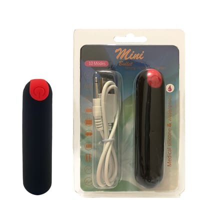 Bullet Recarregável Revestido em Silicone com 10 Modos de Virações - Mini Bullet | 9,9 x 2,4 cm