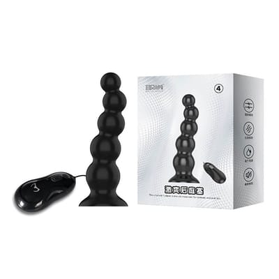 Plug Anal em TPR com 12 Modos de Vibração, Formato Escalonado, Controle Remoto e Base em Ventosa - Butt Plug One Love Nest 4 | 11,5 x 3,4 cm
