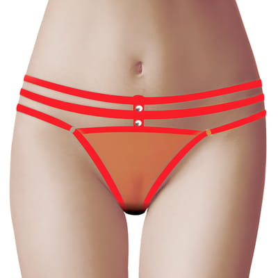 Calcinha em Tule Transparente com Detalhes de Rebites e 3 Alças Ajustáveis - InNamorata Femme Fatale | Tamanho Único | Disponível em 3 Cores
