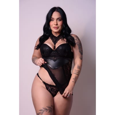 Camisola Cirrê com Bojo Detalhado em Tule - Exclusiva Lingerie | Disponível em 2 Cores e 2 Tamanhos Plus Size
