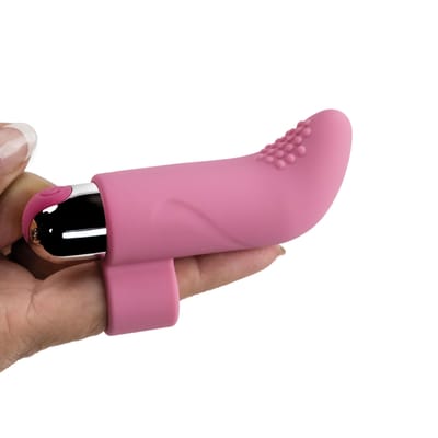 Capa de Dedo em Silicone com Cerdas Massageadoras, Cápsula Vibratória Recarregável e 10 Modos de Vibração - Adam & Eve Silicone Rechargeable Finger Vibe | 4,4 x 2,4 cm