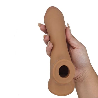 Capa Extensora Peniana em TPE com Anel para Escroto e Glande Preenchida - Sexy Import | 13,5 x 4,5 cm | Disponível em 2 Cores
