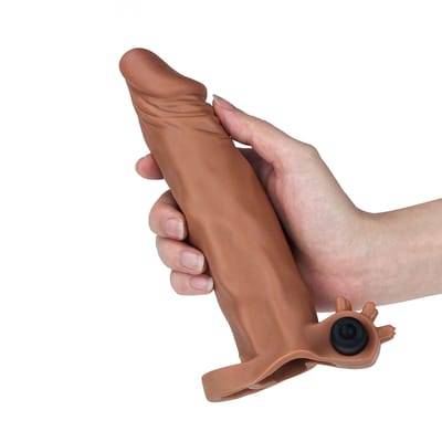 Capa Peniana Extensora com Preenchimento na Ponta e Cápsula Vibratória - Lovetoy Pleasure X-Tender Series | 13,5 x 3,5 cm | Disponível em 2 Cores