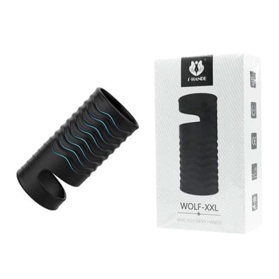 Capa Peniana em Silicone Macio Flexível com Textura e Anel para Escroto - S-Hande Wolf | Disponível em 2 Tamanhos
