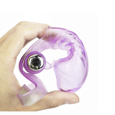 Dedeira em Silicone com Texturas Anelares e Capsula Vibratória - 14 x 4,4 cm
