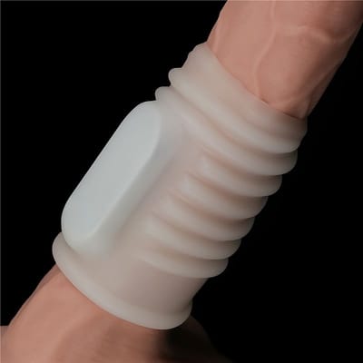 Capa Peniana Vazada em TPE com Textura em Espiral e Vibração - Lovetoy Knights Ring Spiral | 9,3 x 3,2 cm
