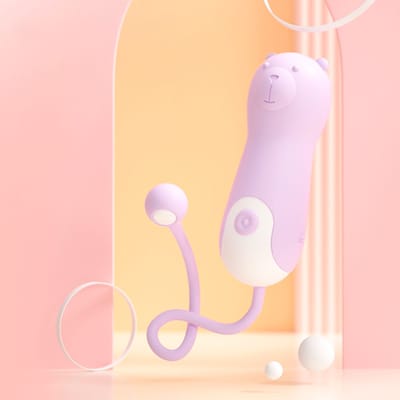 Cápsula Vibratória em Forma de Urso com 10 Modos de Vibração, Alça de Segurança e Carregamento via Cabo USB - Lilo Lala | 8,9 x 3,1 cm
